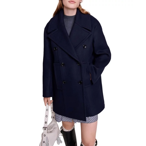 Galeto Wool Blend Pea Coat - Picture 1 of 6